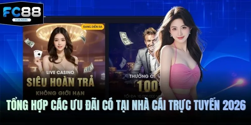 FC88 18 Tổng hợp các ưu đãi có tại nhà cái trực tuyến 2026